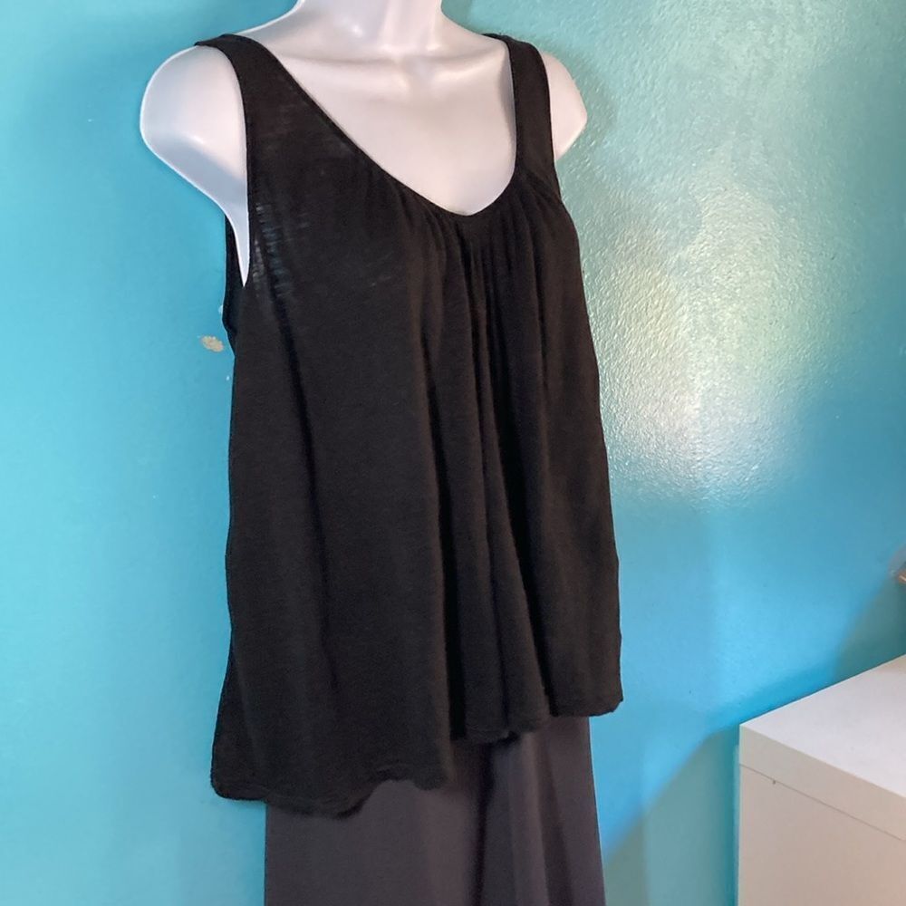 Transit Par Such 2  Black Italian Knit Top Womens Size M A-line Linen Tank